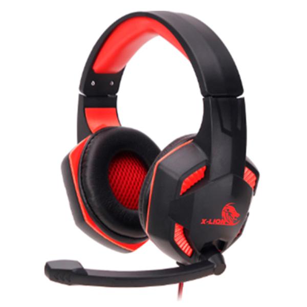 HEADSET GAMER X-LION CON MICROFONO RED/BLACK HP-110 3.5MM+ USB PORT - SICSA  Nicaragua