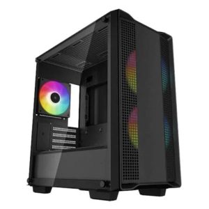 CASE GAMING DEEPCOOL CC360 ARGB MICRO ATX CON VIDRIO TEMPERADO EN EL LATERAL 3 VENTILADORES ARGB 140MM NEGRO R-CC360-BKAPM3-G1
