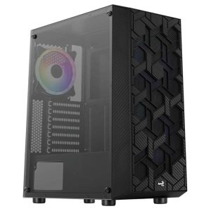 CASE GAMING AEROCOOL HIVE-G-BK-V3 MEDIA TORRE ATX PANEL LATERAL DE VIDRIO TEMPLADO 1 VENTILADOR RGB NEGRO ACCM-PV27013.11