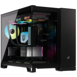 CASE GAMING CORSAIR DOBLE CAMARA MEDIA TORRE 2500X VIDRIO TEMPLADO ICUE LINK RX RGBBLACK CC-9011267-WW