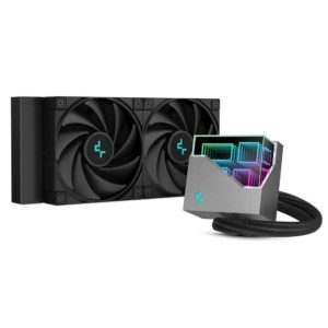 ENFRIAMIENTO LIQUIDO DEEPCOOL LT520 240MM DOBLE VENTILADOR 120MM PARA CPU ESPEJO INFINITO MULTIDIMENSIONAL RGB NEGRO R-LT520-BKMNF-G1
