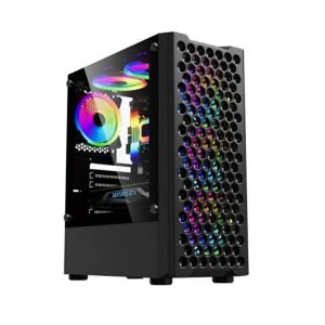 CASE GAMING EAGLE WARRIOR CG06Z5RA001C FRONTAL MESH CON 3 ABANICOS FRONTALES ARGB VIDRIO TEMPERADO NEGRO