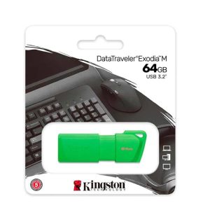 MEMORIA USB 64GB 3.2 KINGSTON EXODIA M LATAM DTXM NEON GREEN KC-U2L64-7LG