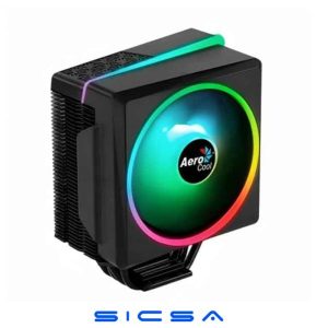 ABANICO AEROCOOL CYLON 4F ARGB PWM 4P PARA CPU CON TECNOLOGIA HEAT CORE TOUCH CON 4 TUBOS DE CALOR TERMICO ILUMINACION LED RGB NEGRO ACTC-CL30420.14
