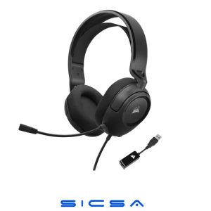 HEADSET GAMING CORSAIR HS35 SURROUND V2 ALÁMBRICO 3,5 MM CON ADAPTADOR USB INCLUIDO CA-9011386-NA NEGRO