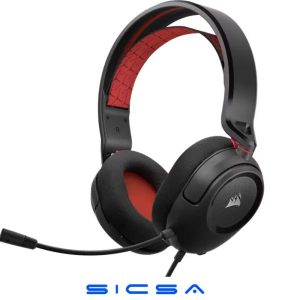 HEADSET GAMING CORSAIR HS35 V2 ALAMBRICO 3.5MM CA-9011384-NA NEGRO/ROJO