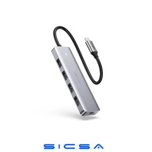 HUB UGREEN CM219 USB-C 4 PUERTOS USB 3.0 70336 GRIS