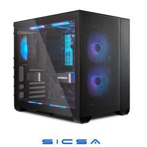 CASE GAMING RGB LIAN LI O11 AIR MINI MINI TOWER 2 VENTILADORES DE 140MM Y 1 DE 120MM CON VIDRIO LATERAL G99.O11AMX.00 NEGRO