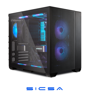 CASE GAMING RGB LIAN LI O11 AIR MINI MINI TOWER 2 VENTILADORES DE 140MM Y 1 DE 120MM CON VIDRIO LATERAL G99.O11AMX.00 NEGRO