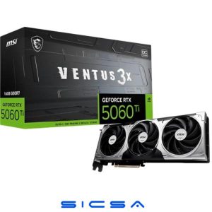 TARJETA DE VIDEO MSI GEFORCE RTX 5060 TI 16G VENTUS 3X OC GDDR7 2617 MHZ 912-V812-078 NEGRO / PLATEADO