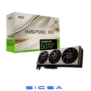 TARJETA DE VIDEO MSI GEFORCE RTX 5070 TI 16G INSPIRE 3X OC GDDR7 2497 MHZ 912-V531-273 DORADO / NEGRO